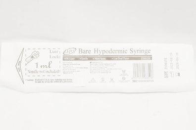 DPS 100000000125 Bare Hypodermic Syringe 1ml - Box of 100